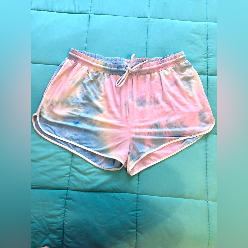Pastel Pink/Blue cotton shorts. 2XL